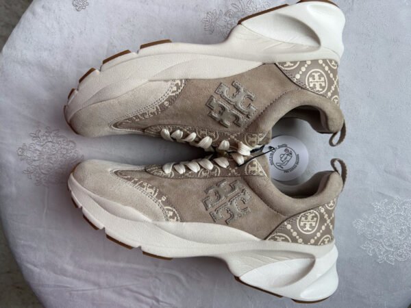 26 TB(3) Tory Burch Monogram Good Luck Trainer Sneakers