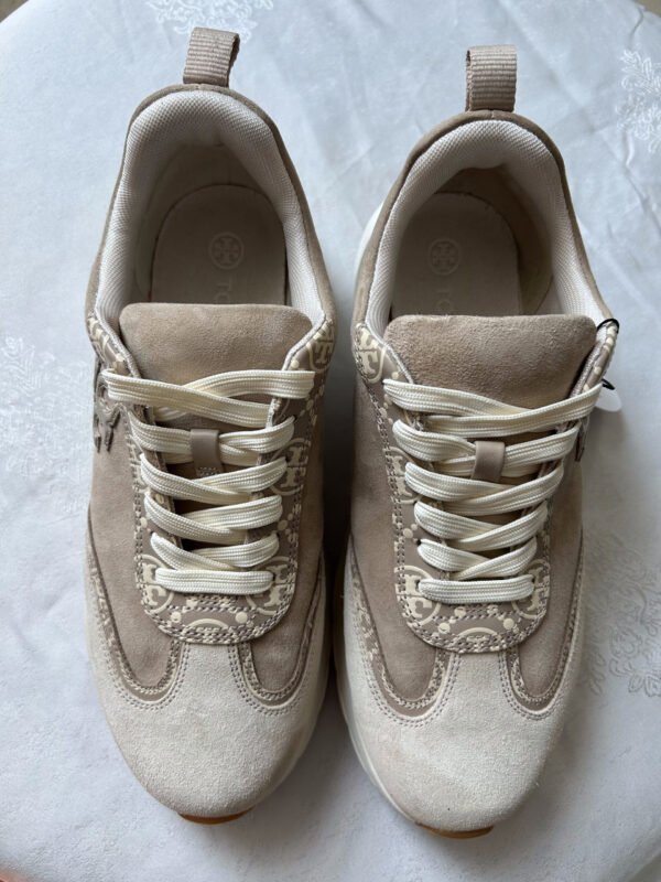 29 TB(3) Tory Burch Monogram Good Luck Trainer Sneakers