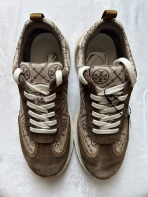33 TB(4) Tory Burch Monogram Good Luck Trainer Sneakers