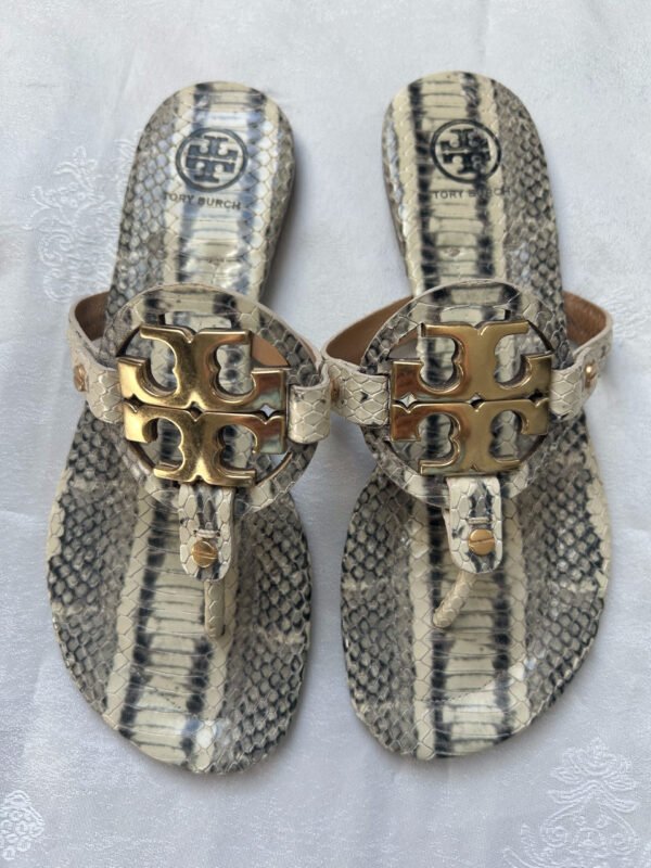 Tory Burch Miller Snake Print Flat Sandals