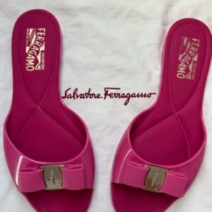 Salvatore Ferragamo Jelly & Bow Slude Sandals