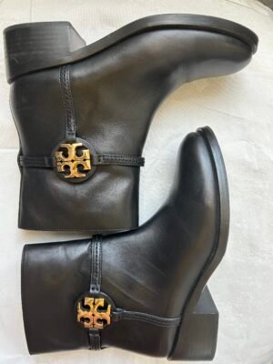 Tory Burch Black Leather Anckle Booties - Size 9.5