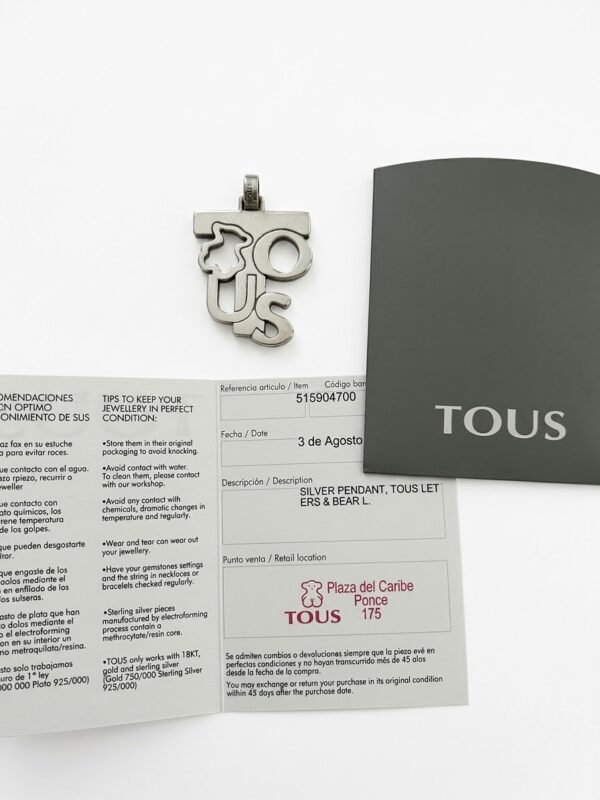TOUS LETTER & BEAR- PENDANT